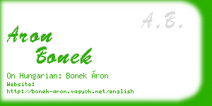 aron bonek business card